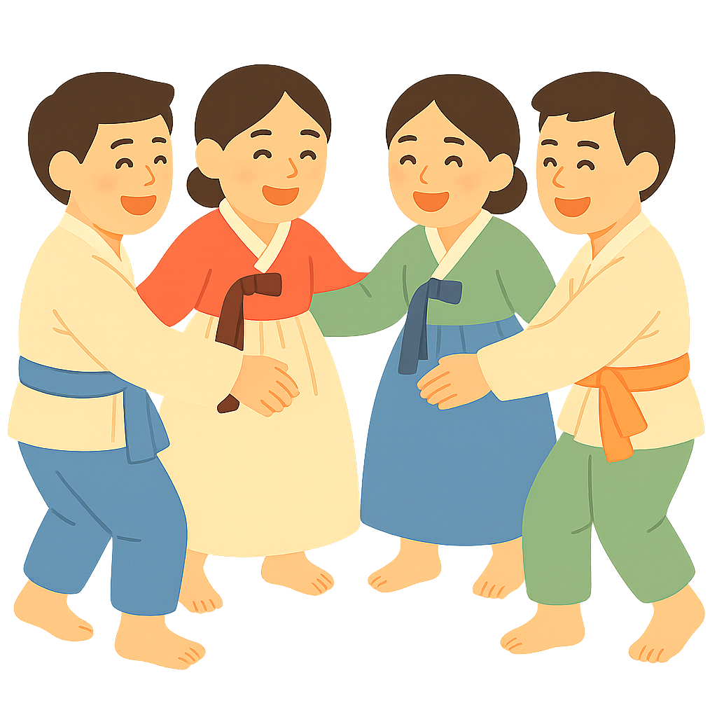 강상술래하는 모습