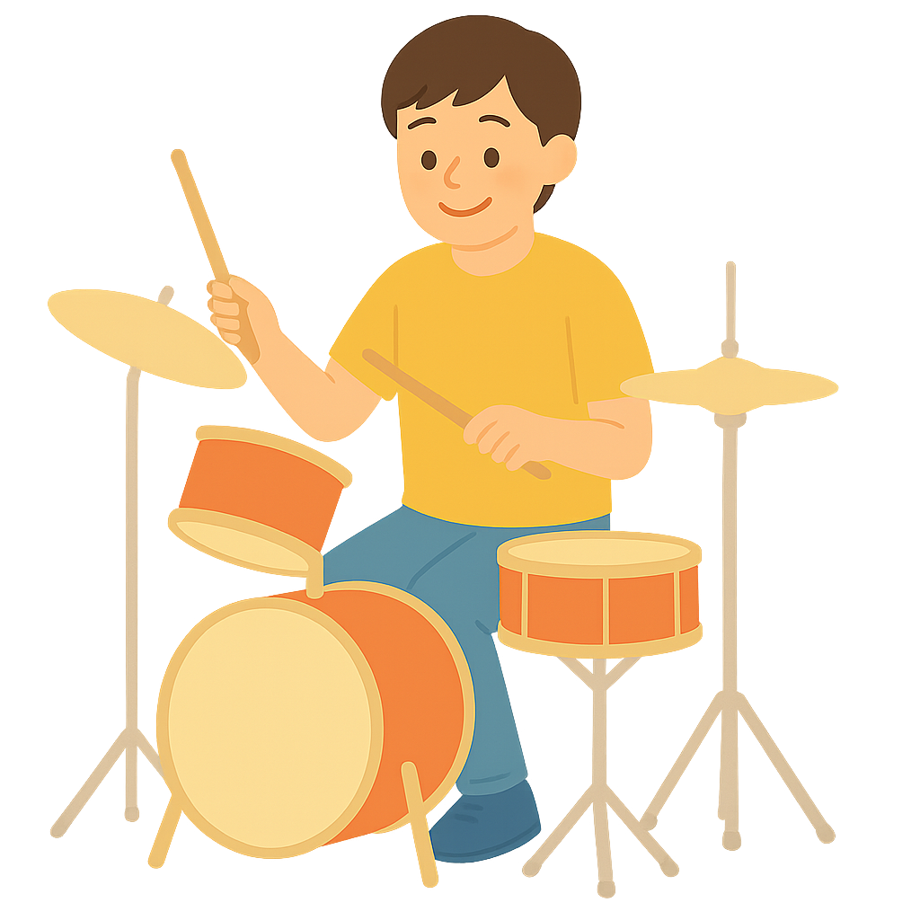 드럼을 연주하는 찬양모습