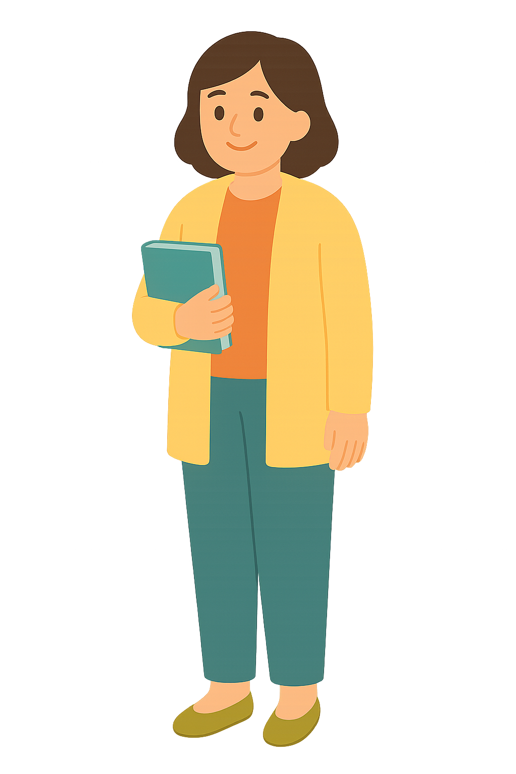 가디건걸치고 책든 모습