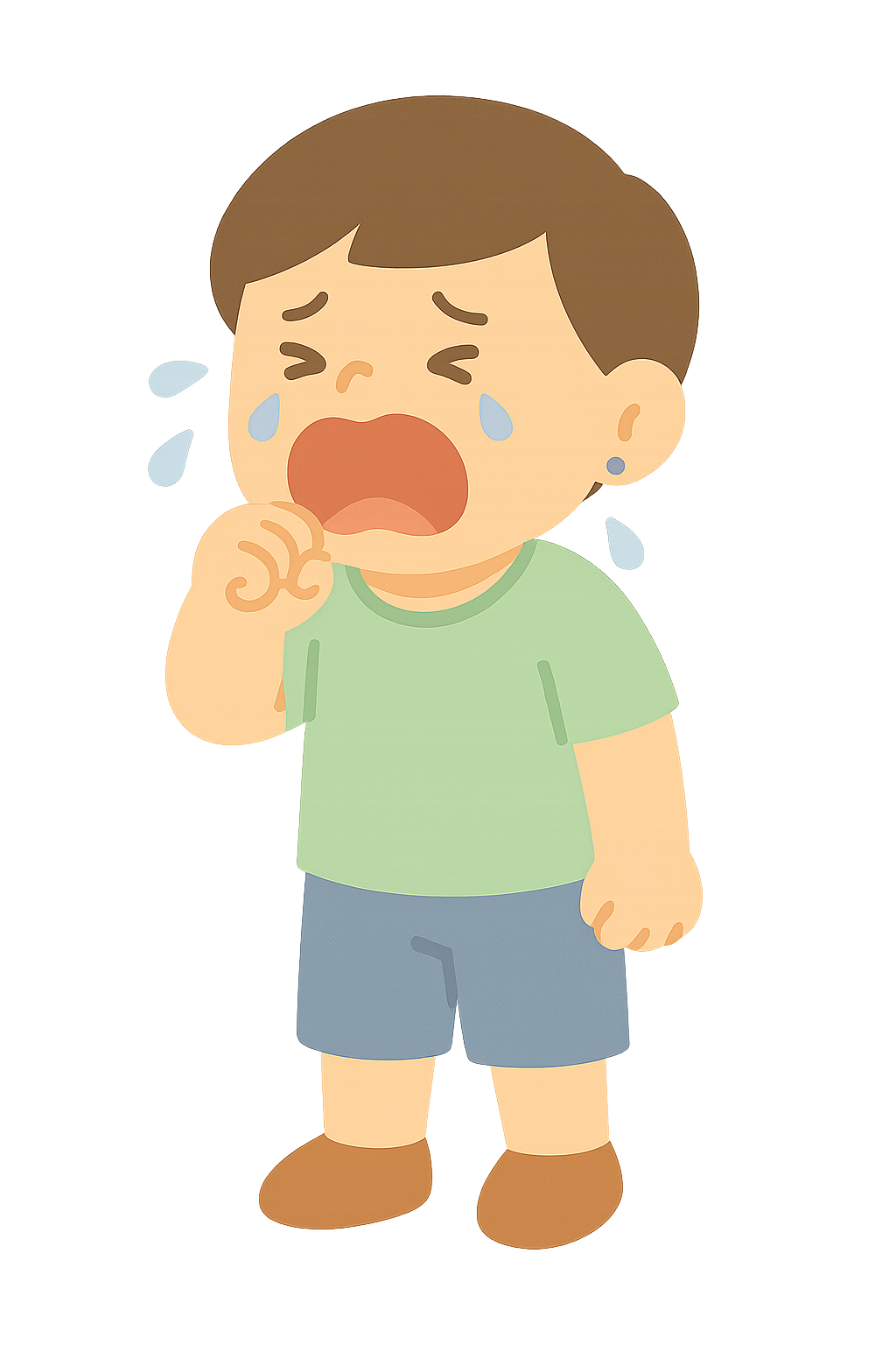 소리내며 오열하는 아이