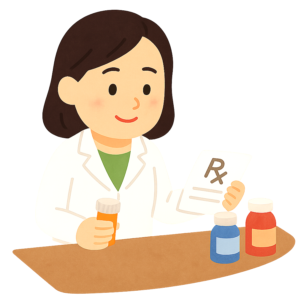 약사가 약처방중인 모습