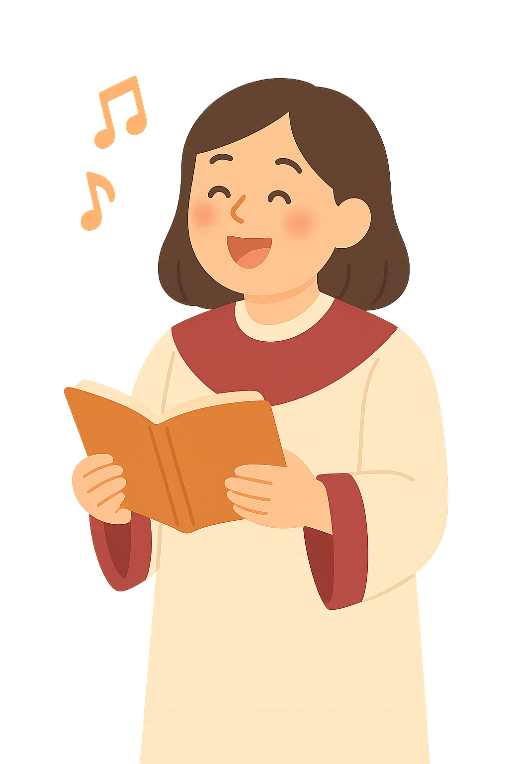 성가대복장으로 찬양하는 모습