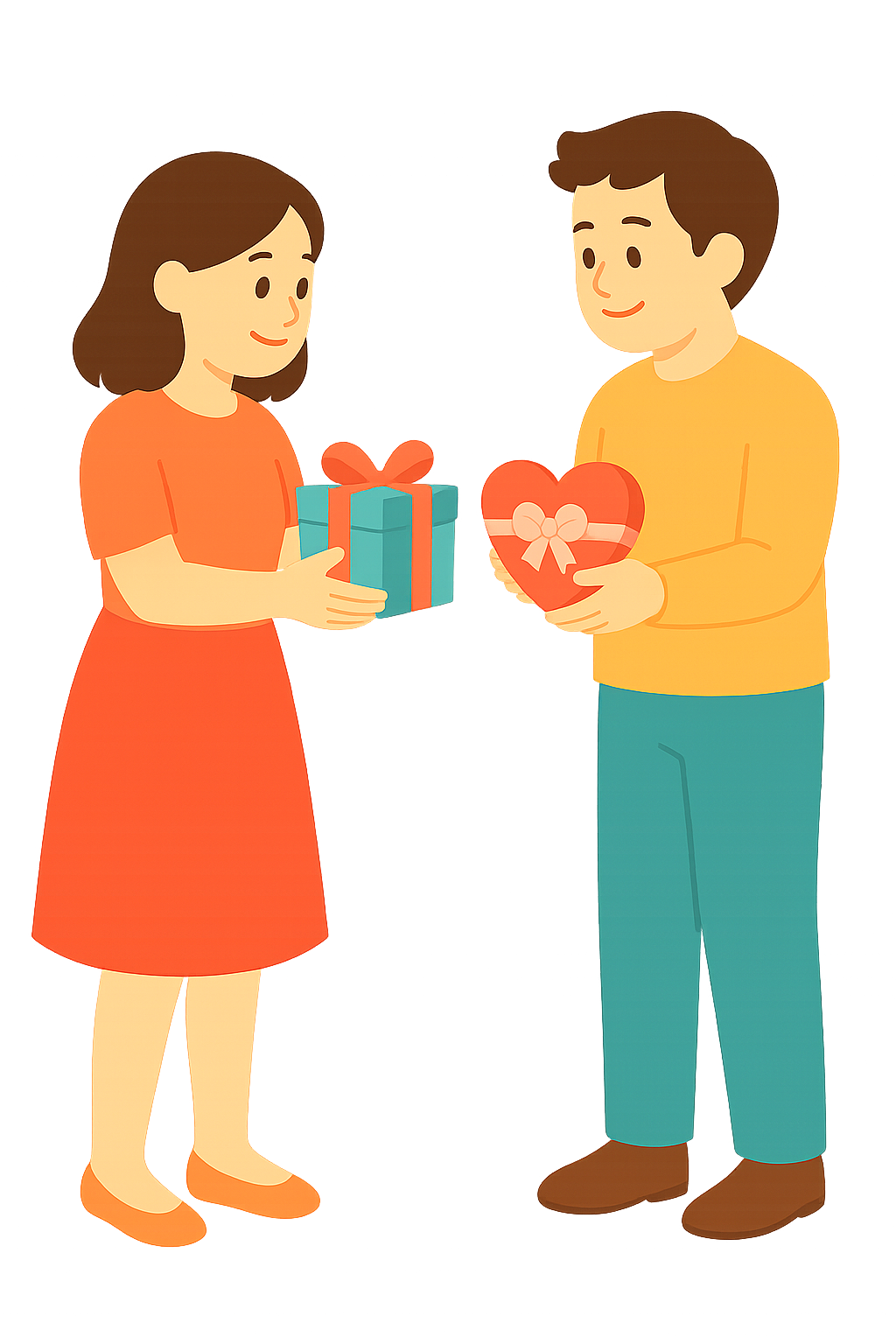 선물을 주고받는 커플