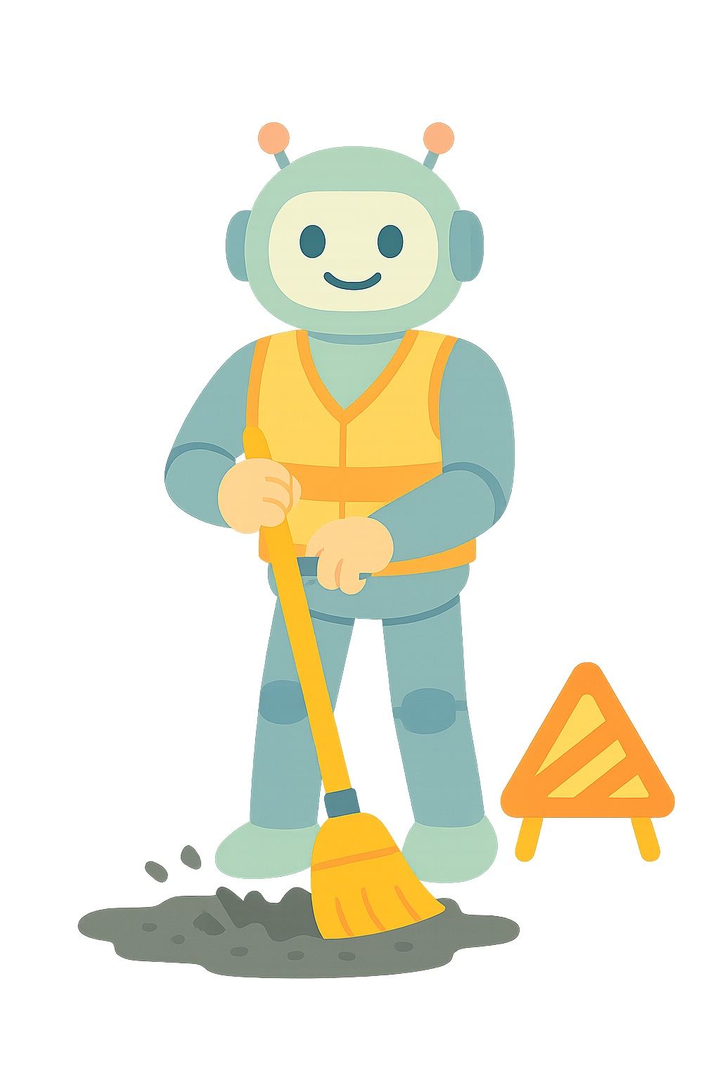 도로를 정비하는 로봇