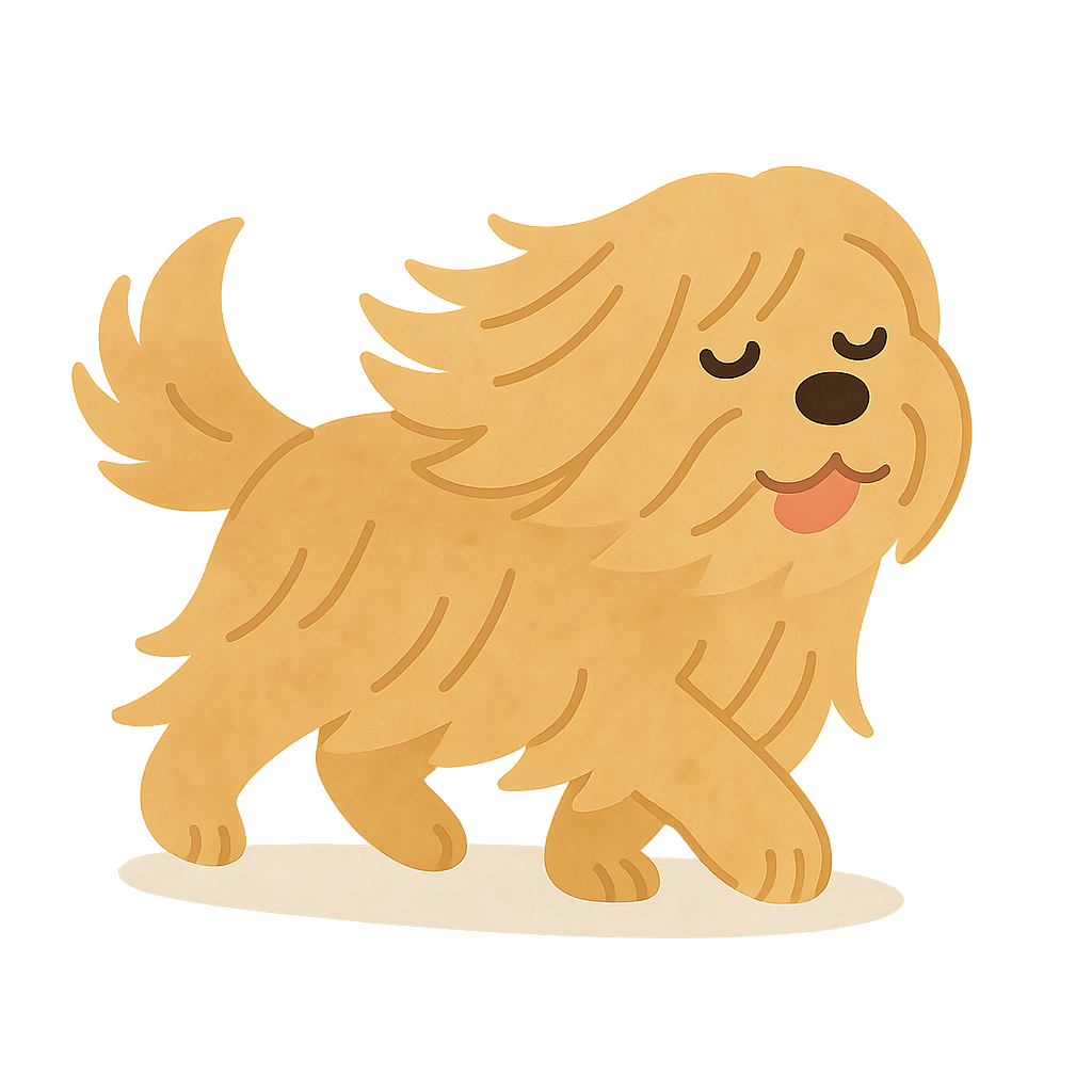 라사압소의 털 휘날리며 걷는모습