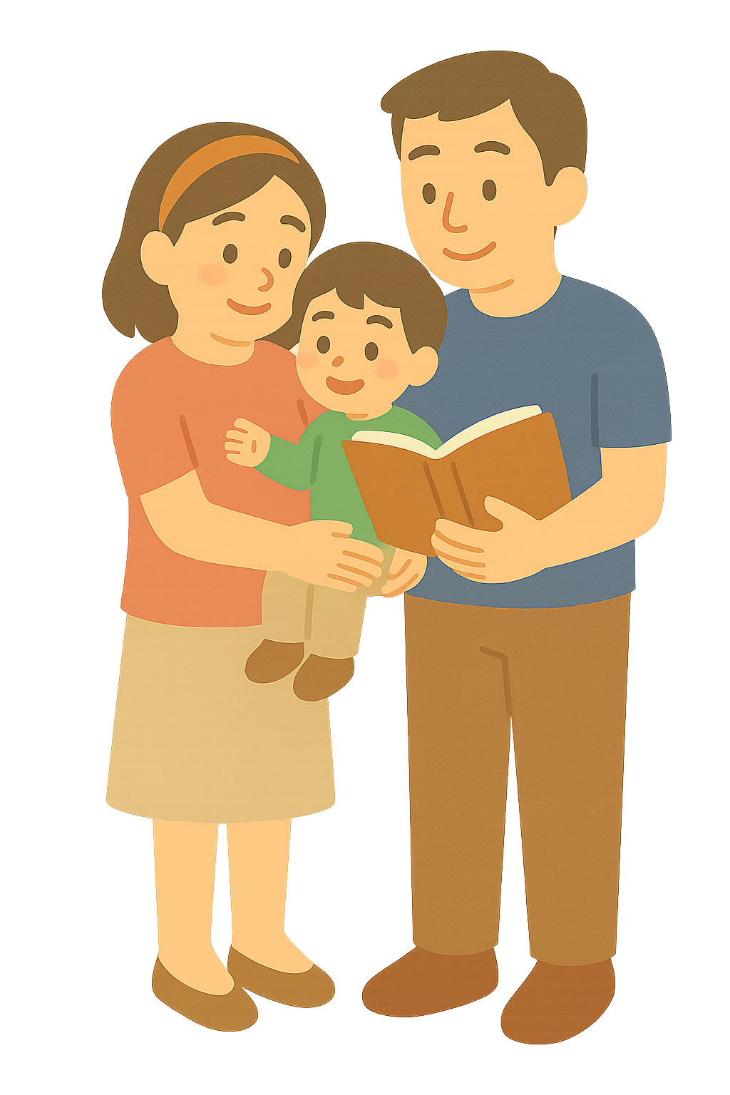 아이를 안고 책보는모습