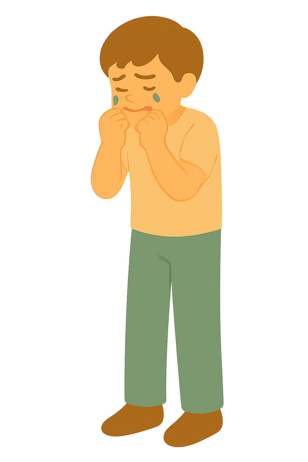 눈물닦으며 우는모습