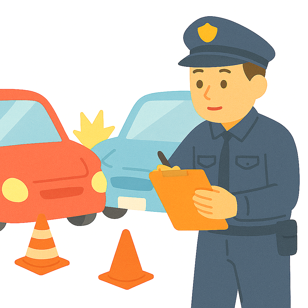 교통사고현장을 정리하는 경찰