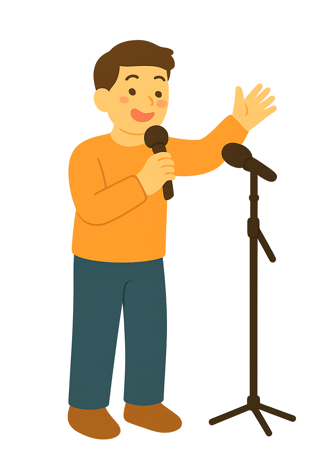 무대위 조명아래 노래하는모습