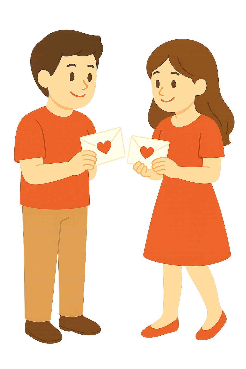 연애편지를 교환하는 커플