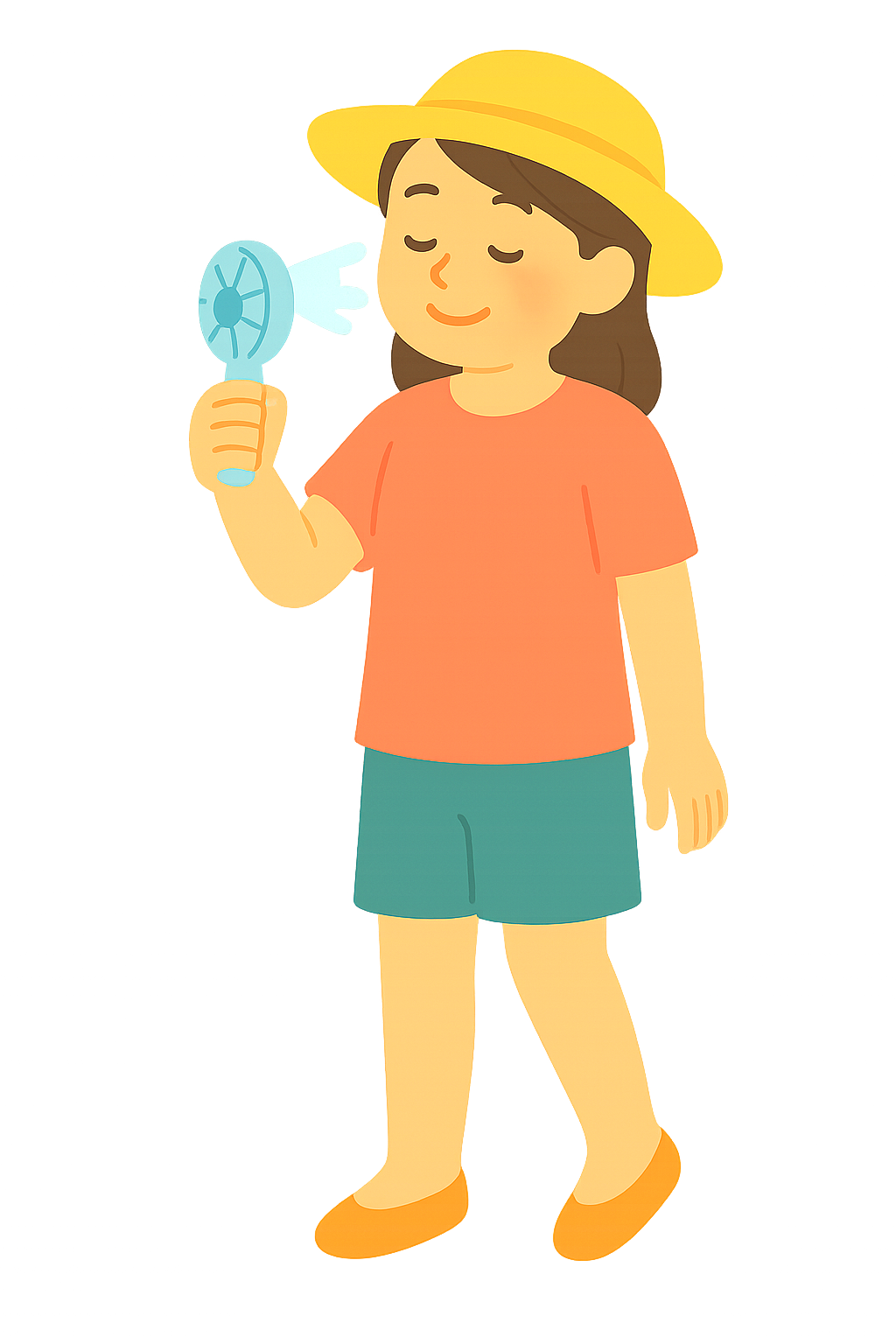 손선풍기들고 있는 모습