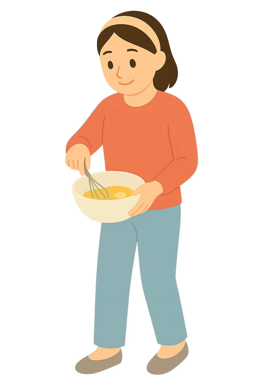 계란을 휘저어 거품내는모습