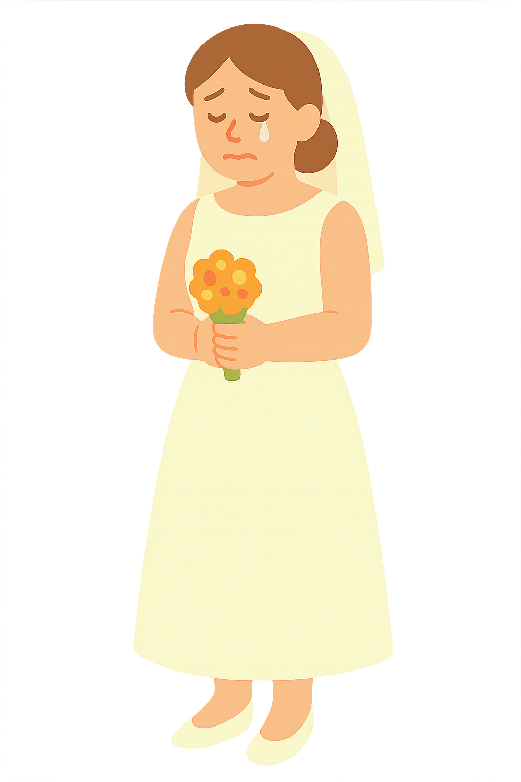 결혼식에서 눈물흘리는 신부