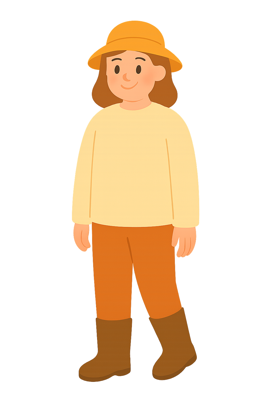 부츠와 모자를 착용한 모습