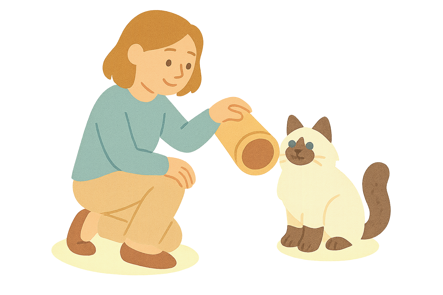 랙돌고양이에게 장난감보여주기