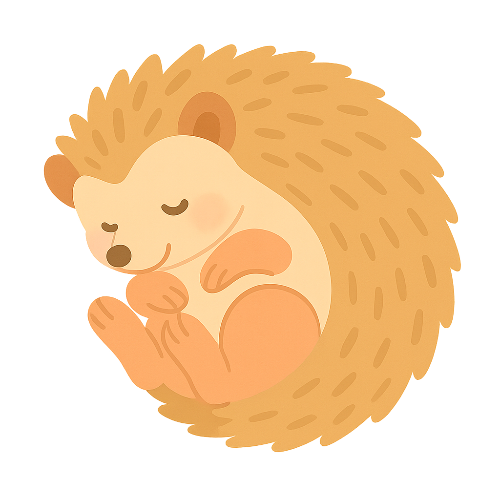 고슴도치가 몸을말고있는 모습