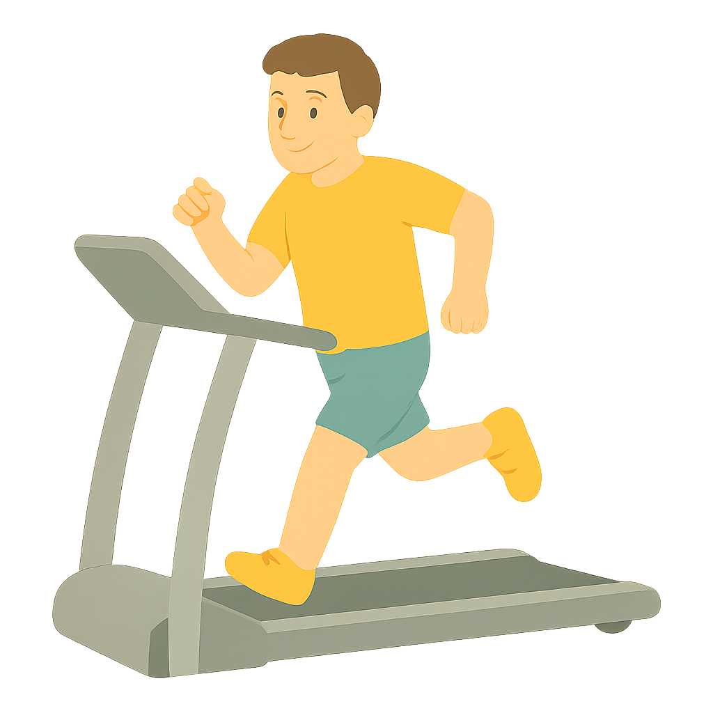 러닝머신에서 뛰는모습