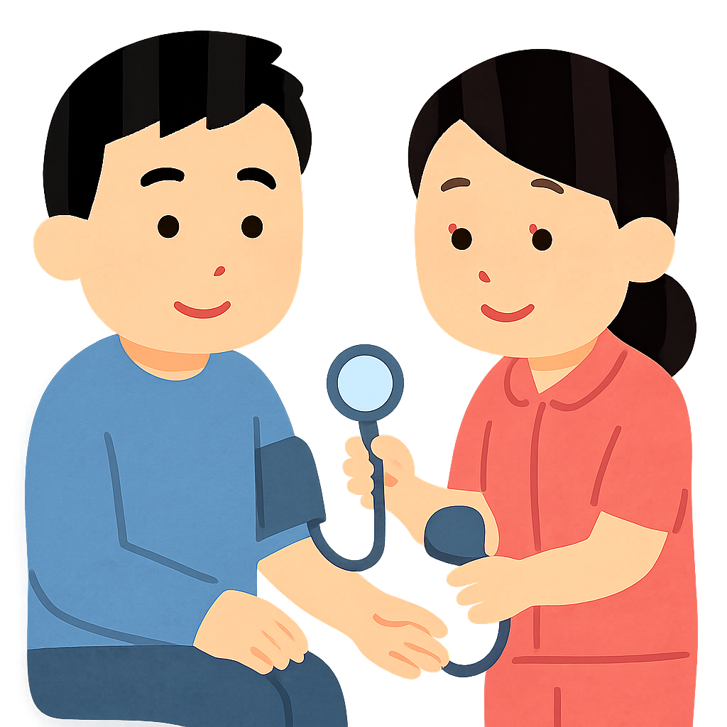 혈압체크하는 간호사