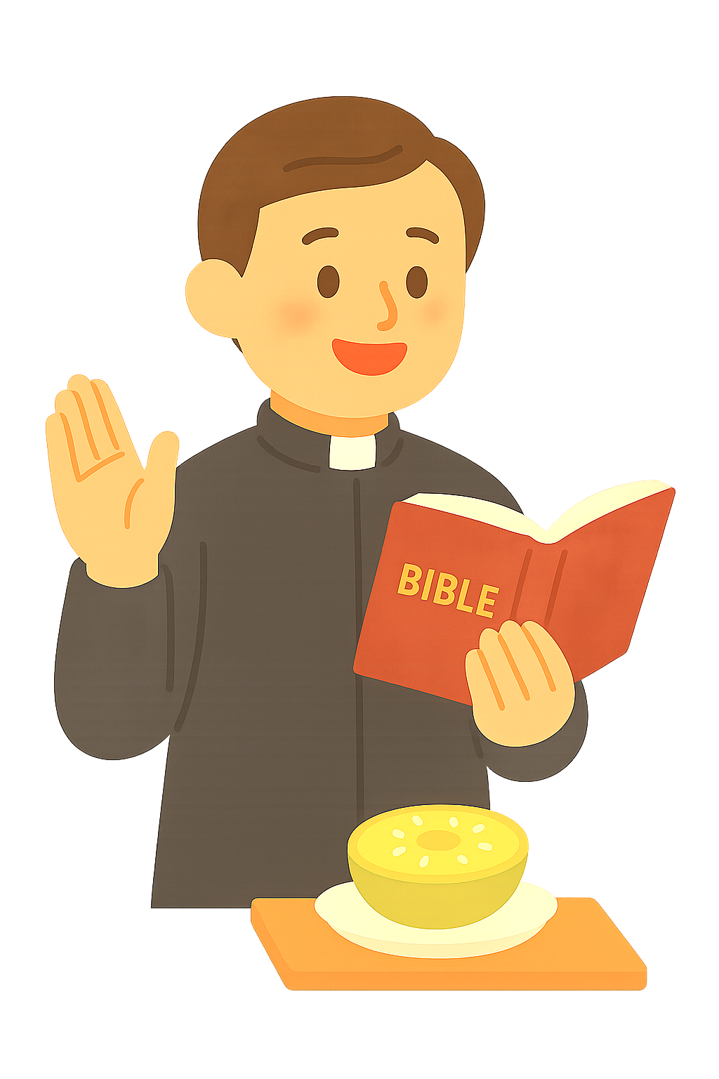 성경책을 들고 설교하는모습