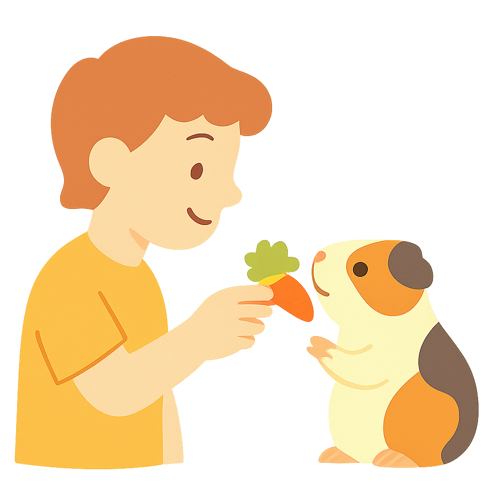 기니피그에게 채소간식주기