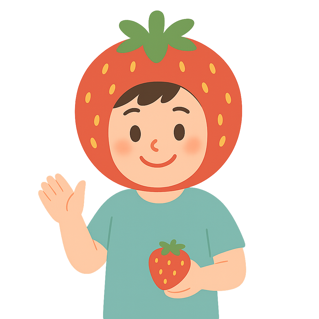 과일모자를 쓴 캐릭터아이