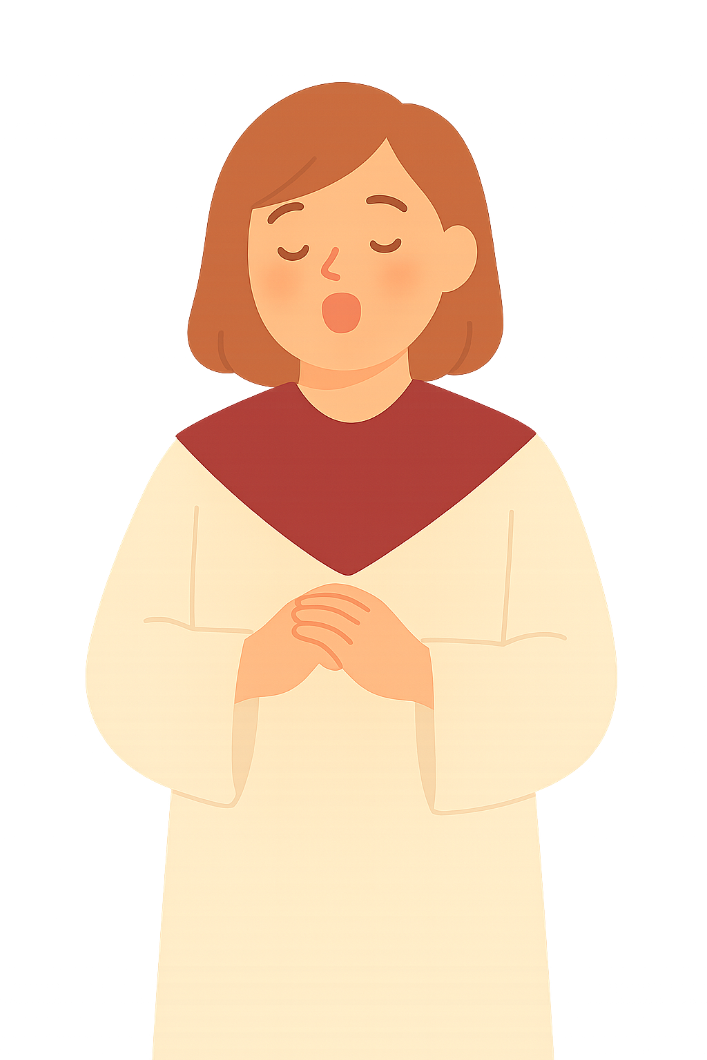 성가대 복장으로 찬양하는모습