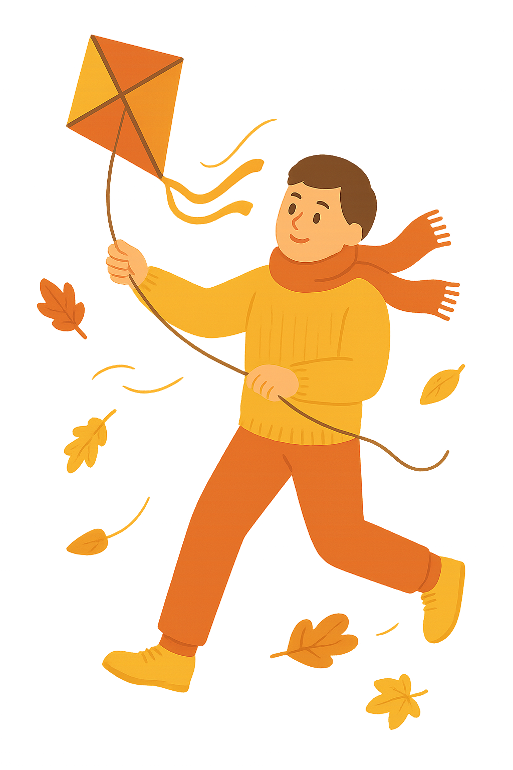 바람에 연을 날리는 모습