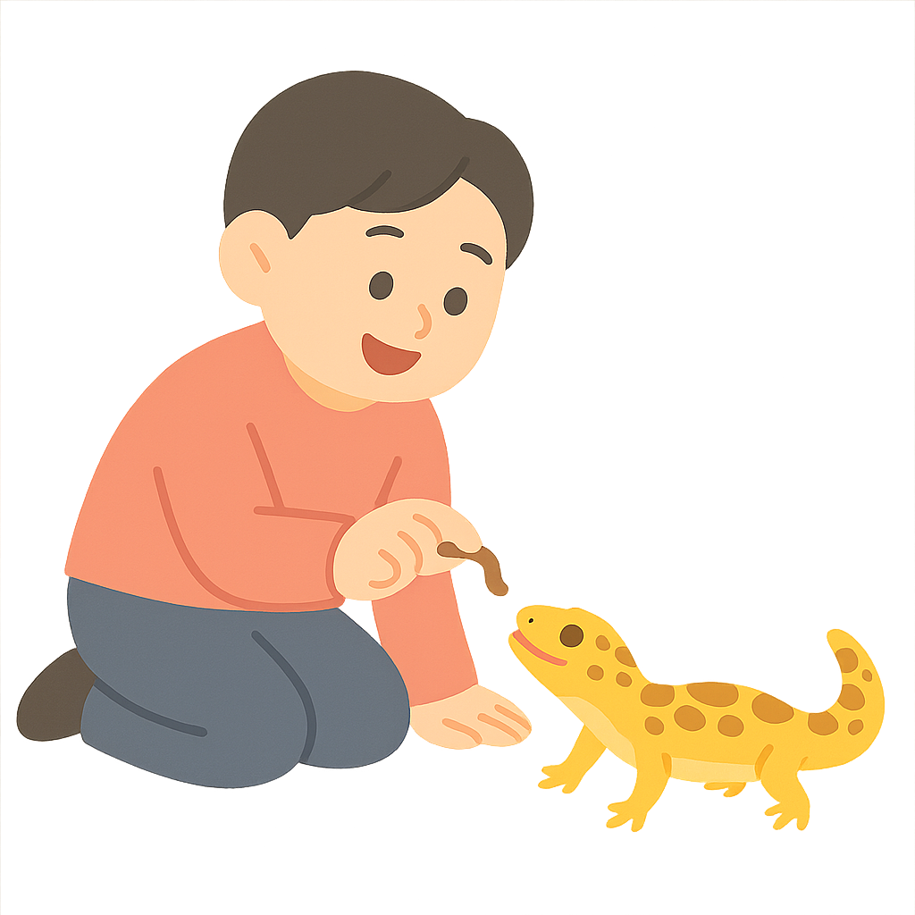 레오파드게코에게 벌레주기