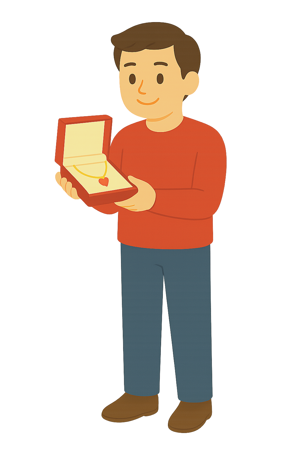 목걸이를 선물하려는 모습