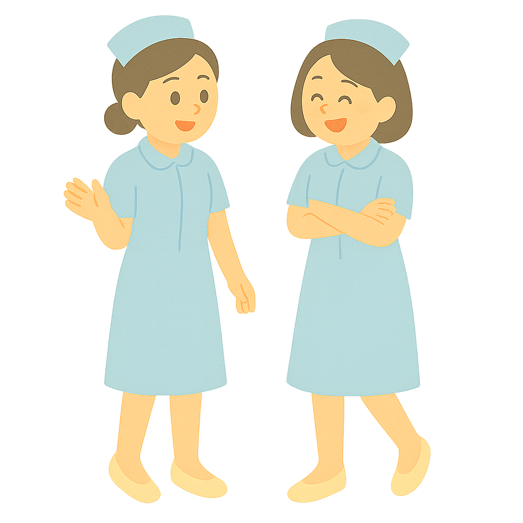 동료와 이야기하며 웃는모습