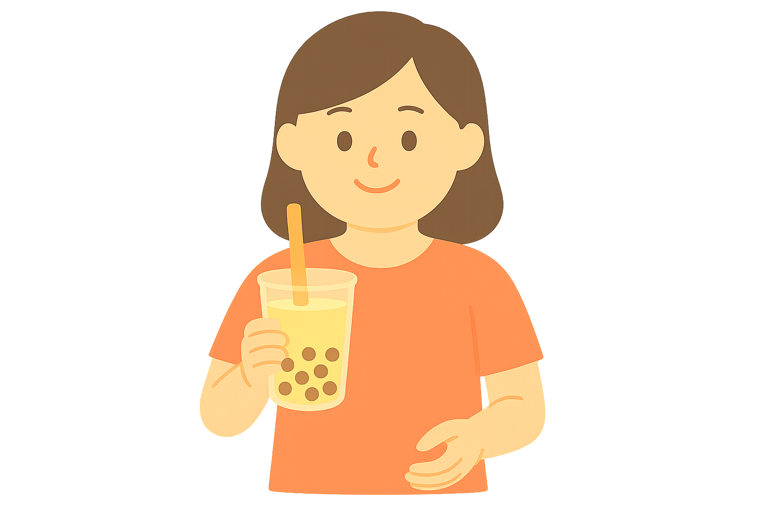 버블티 들고있는 모습