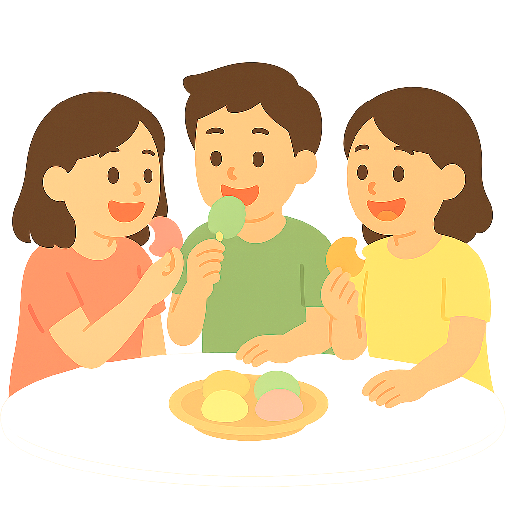 모찌아이스크림 먹는 아이들