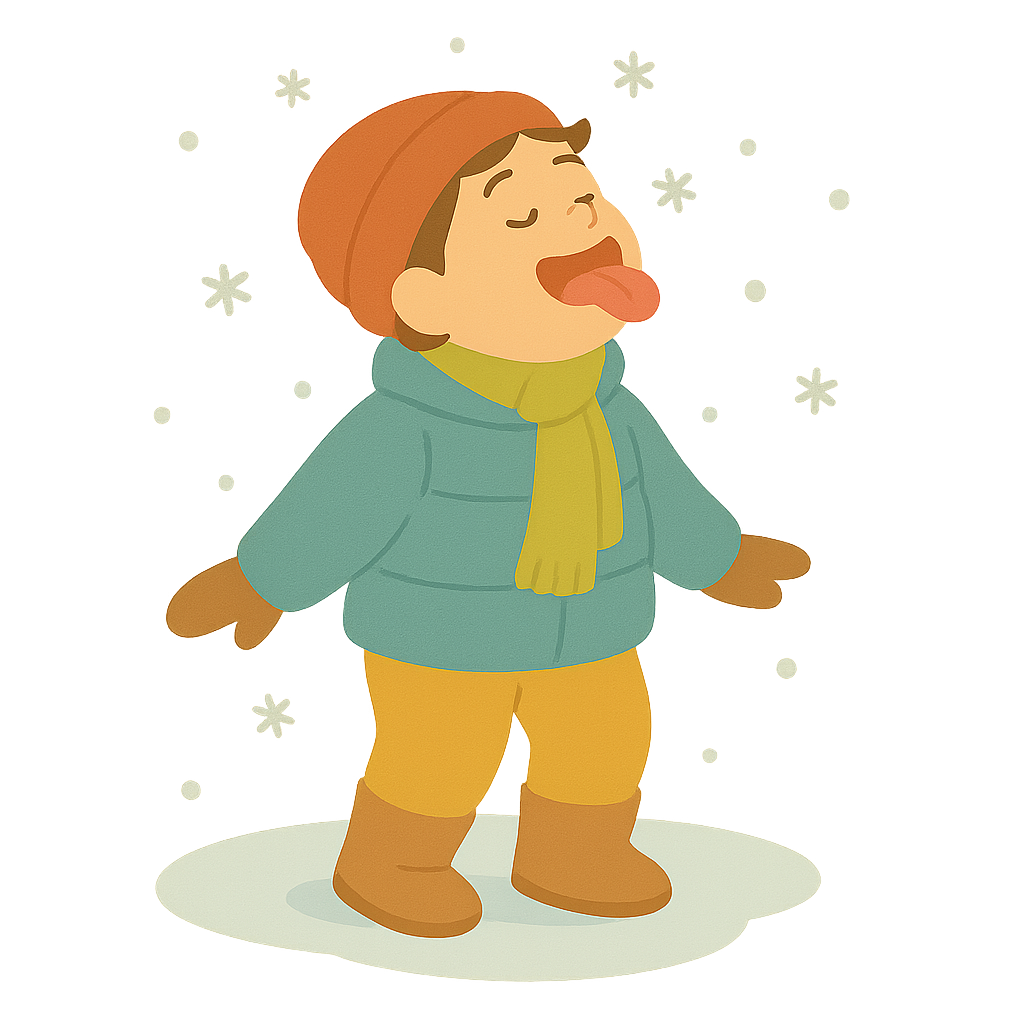 눈송이를 혀로받는 아이