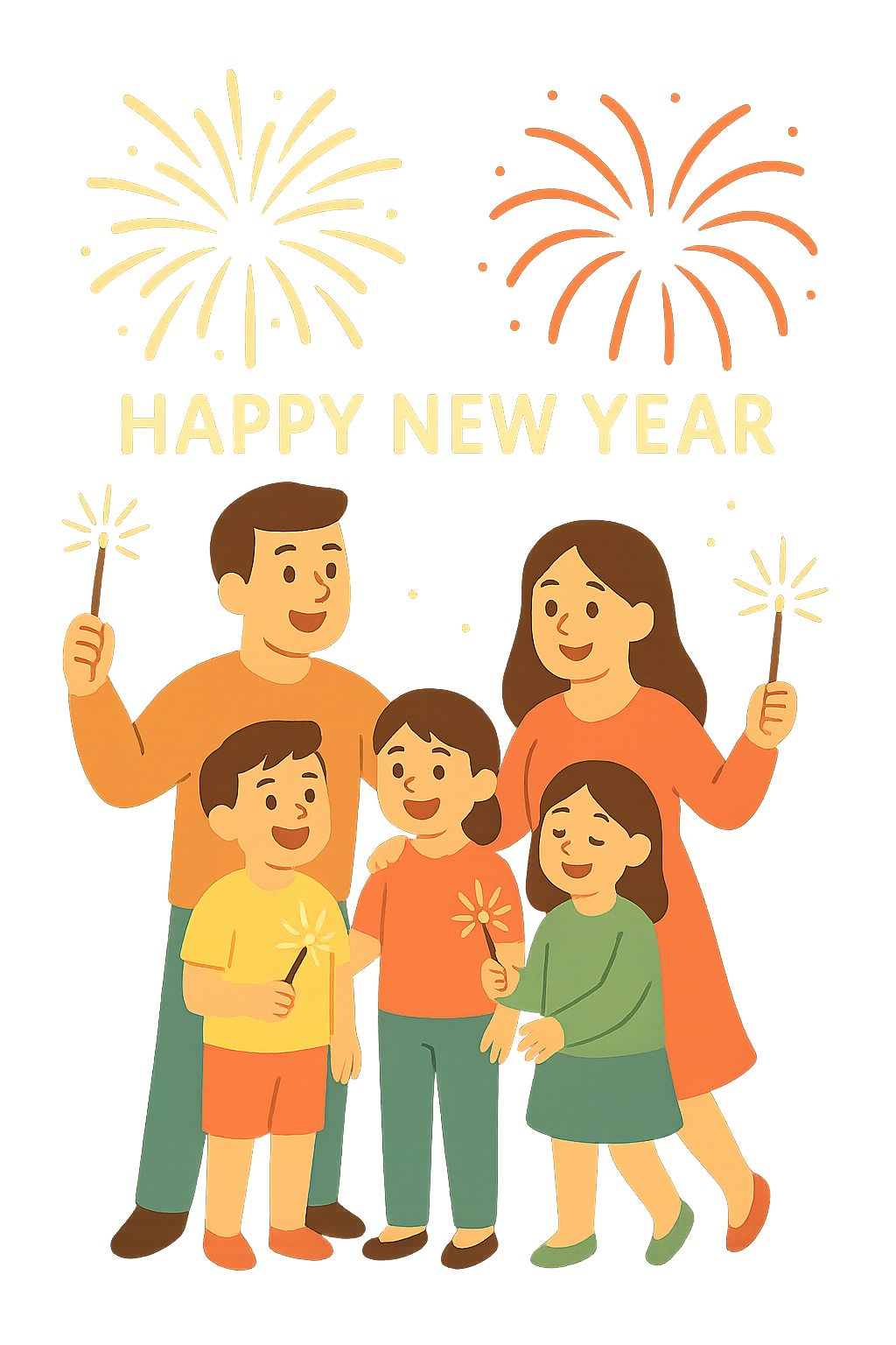 새해를 축하하는 가족들