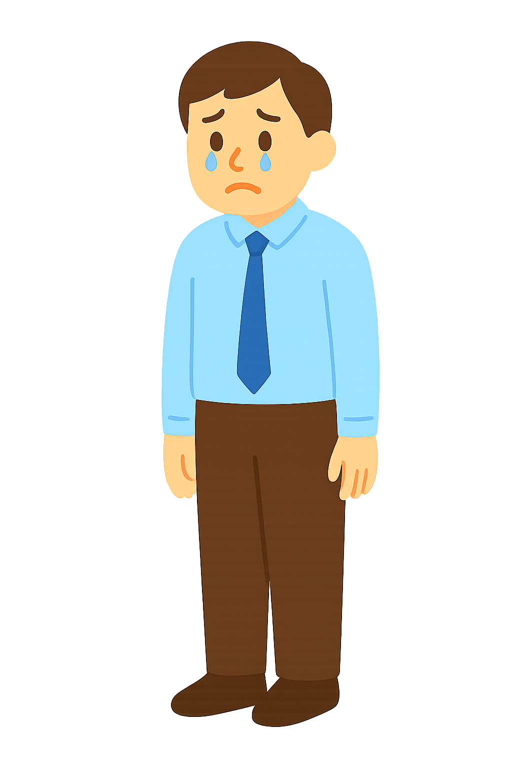 눈가에 눈물이 맺힌 직장인