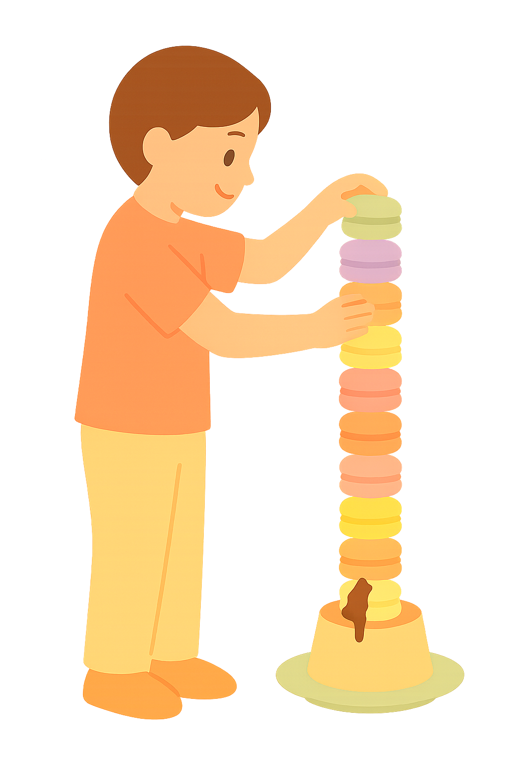 마카롱으로 탑만드는 장면