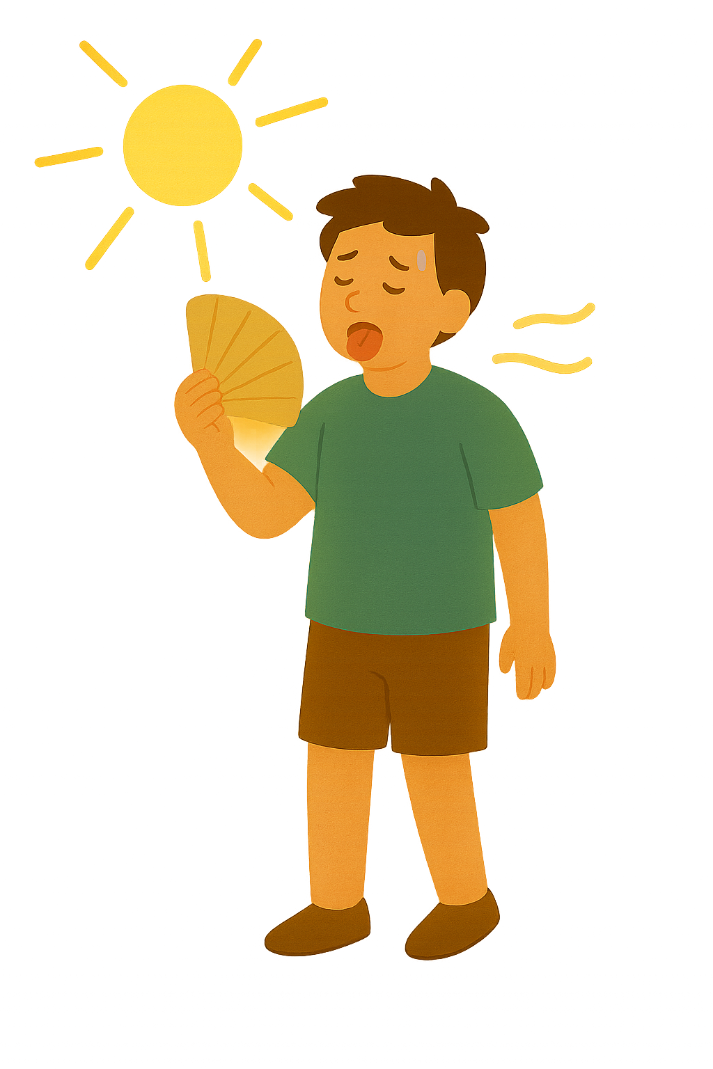 더위에 부채질하는 모습