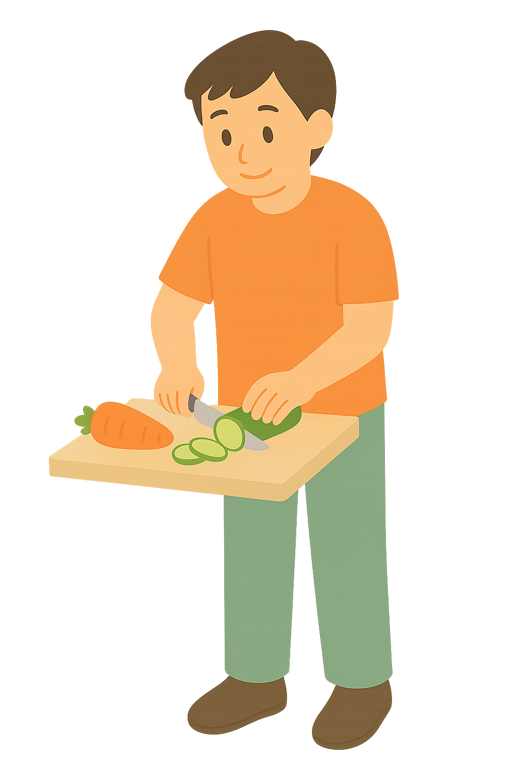 야채썰고있는 모습