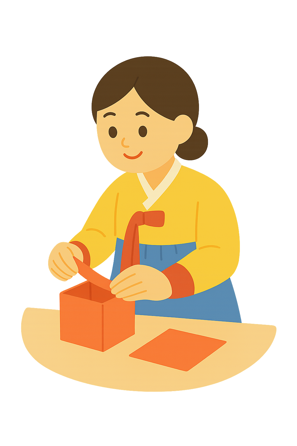 한지로 상자만드는 모습