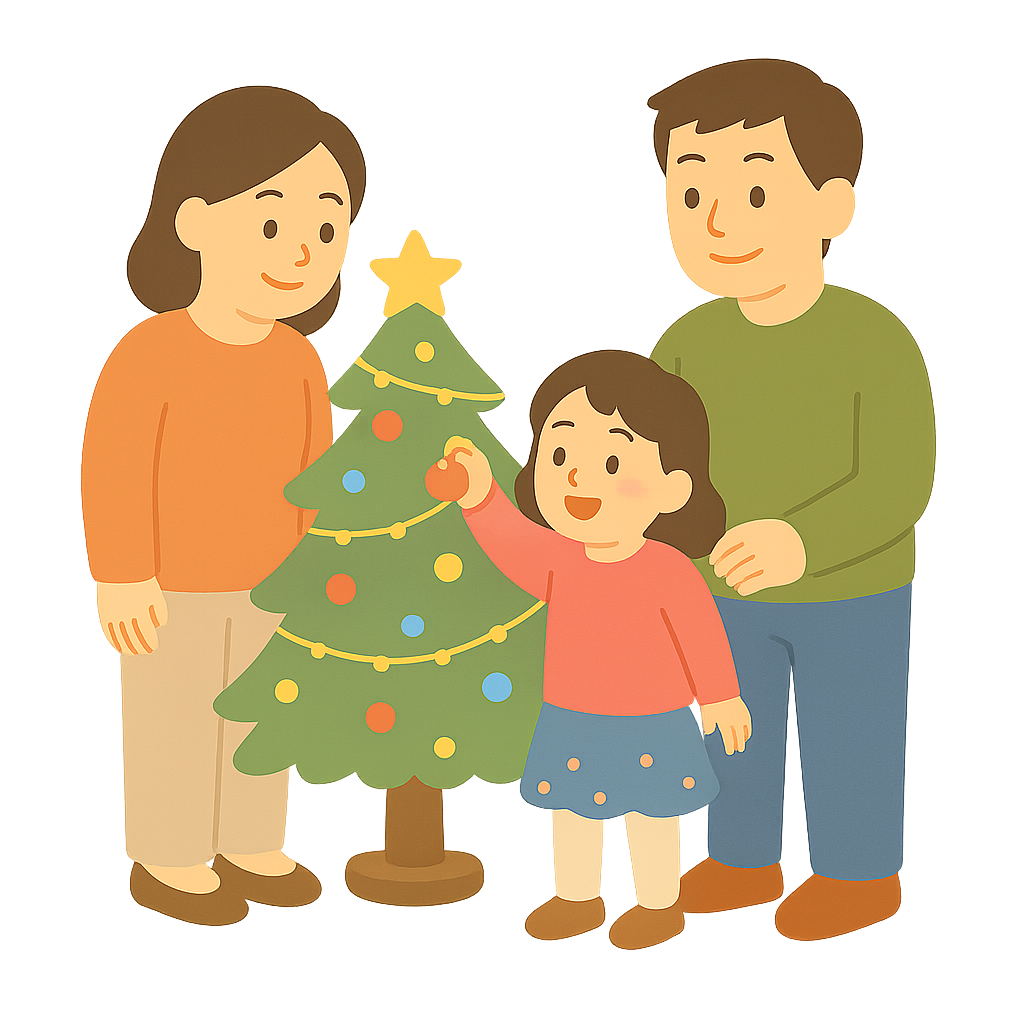 겨울축제에서 장식구경하는 모습