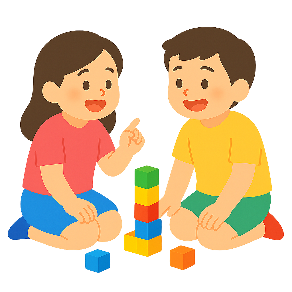 블록쌓으며 노는모습