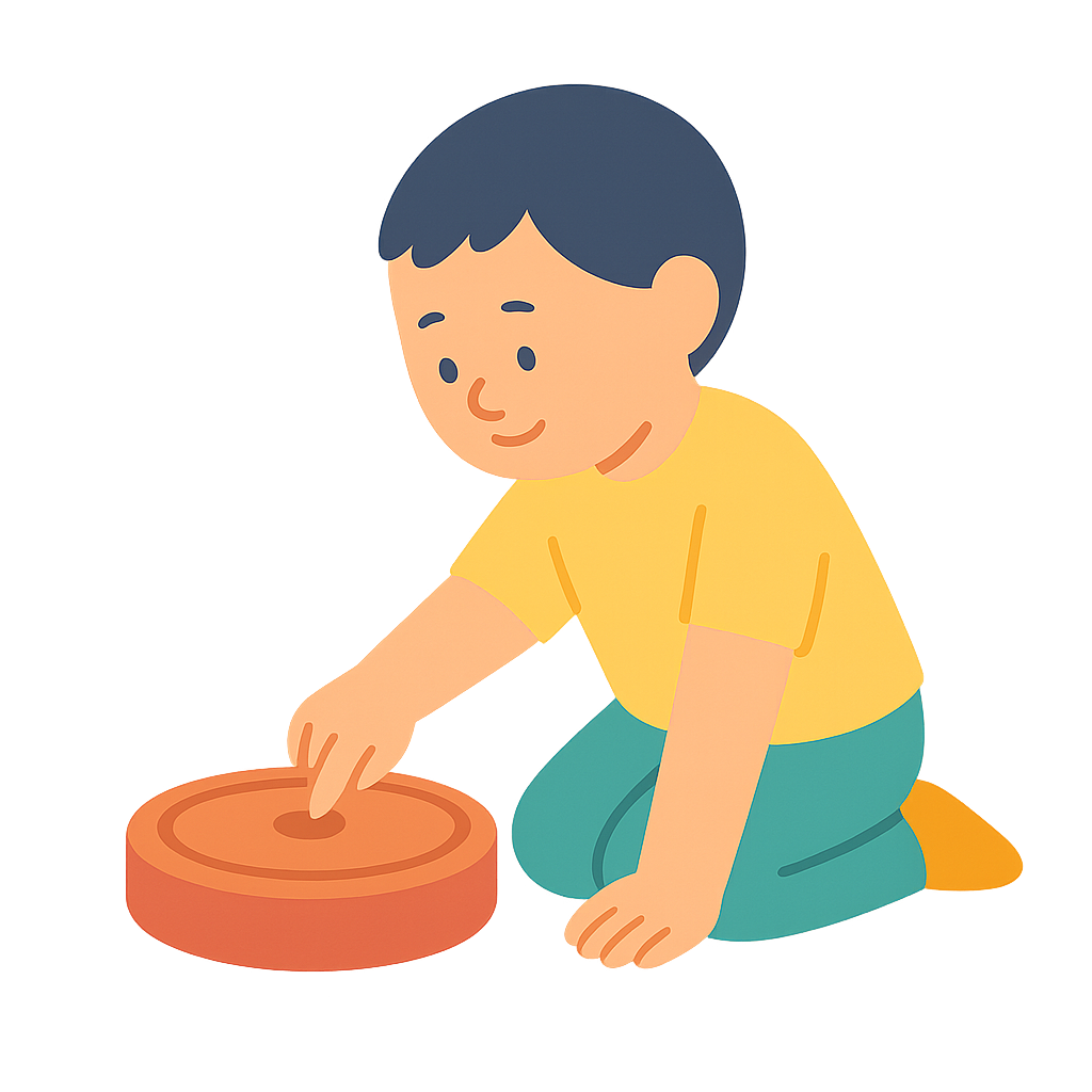 로봇청소기에 장난치는모습