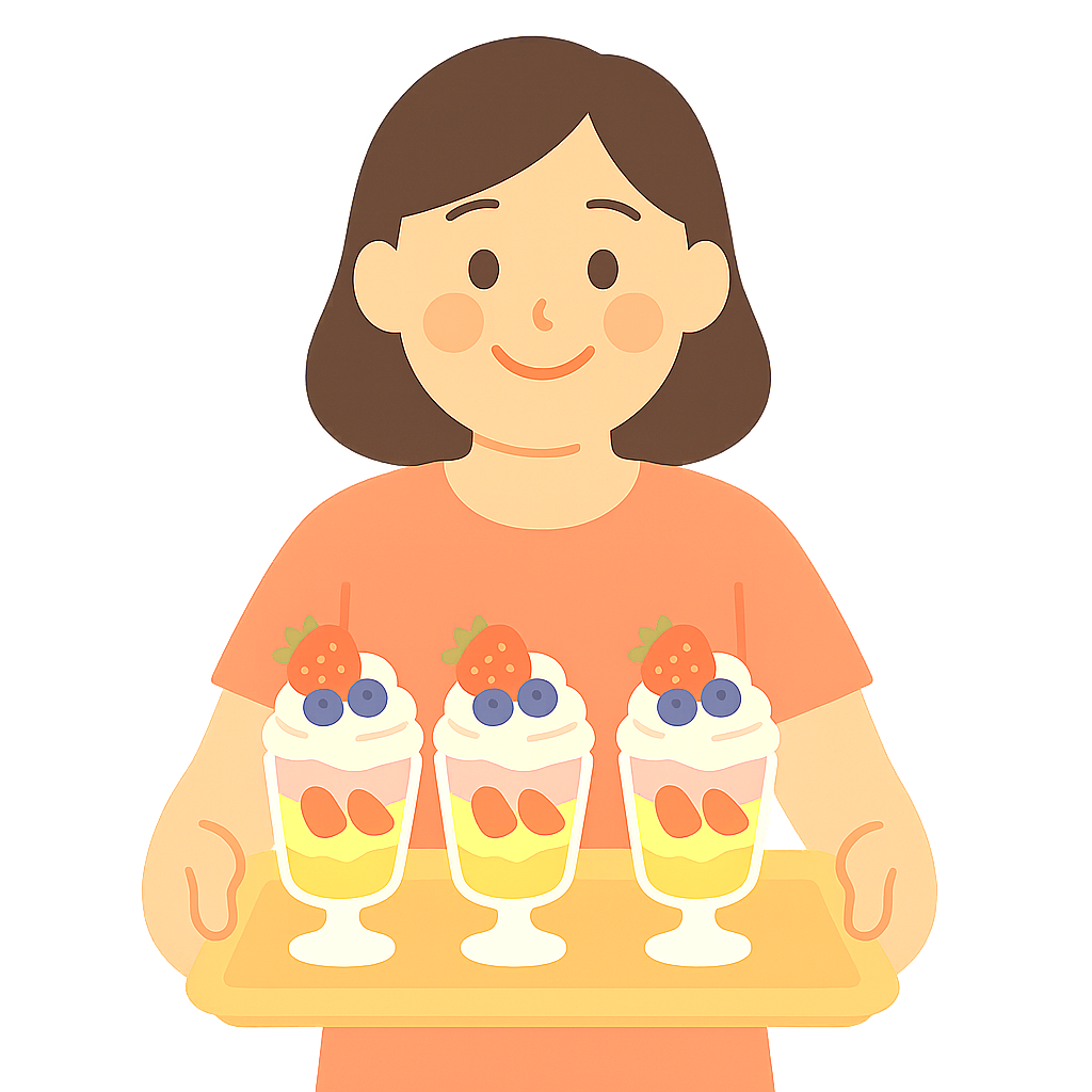 과일파르페를 들고가는 장면