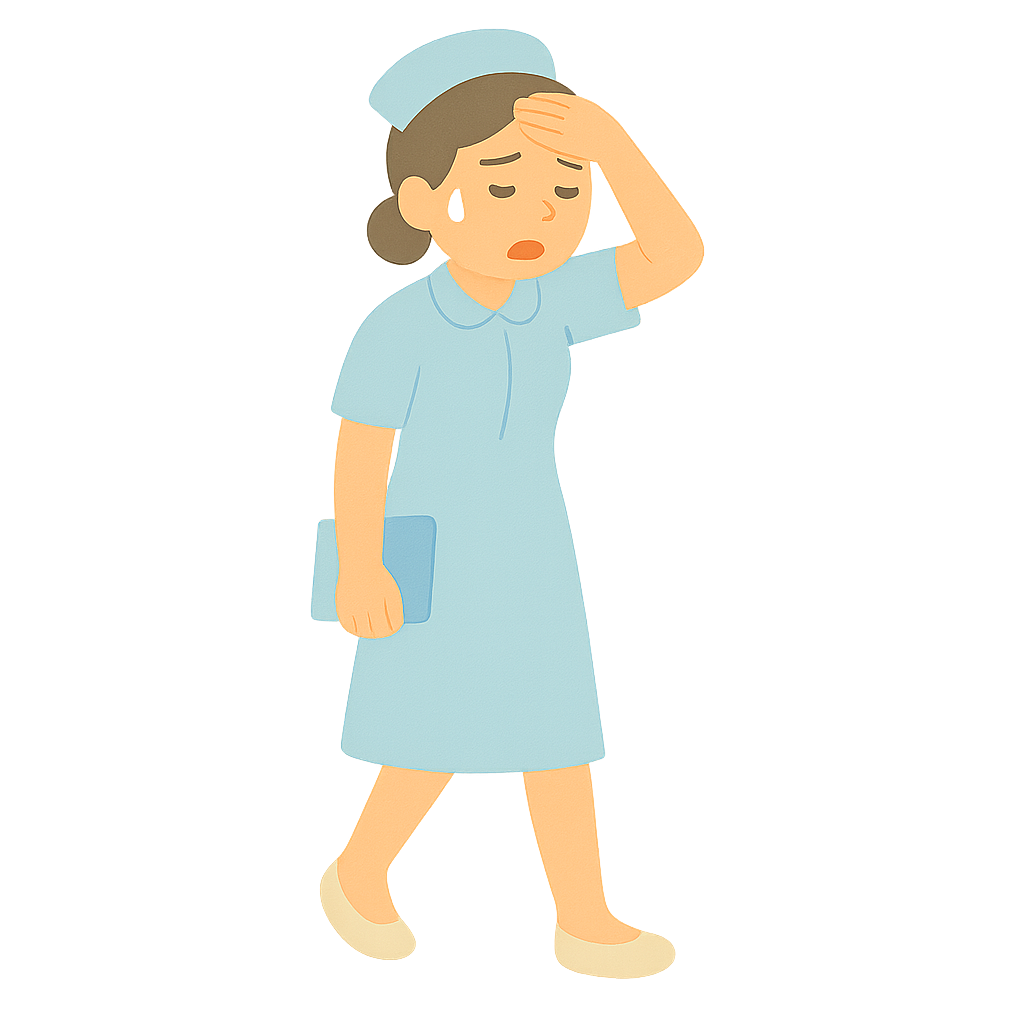 땀을 닦으며 지친표정의 모습