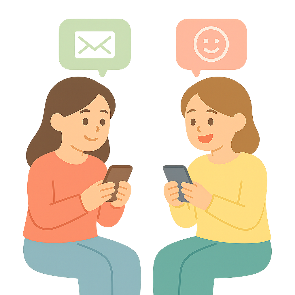 메시지를 주고받는 모습