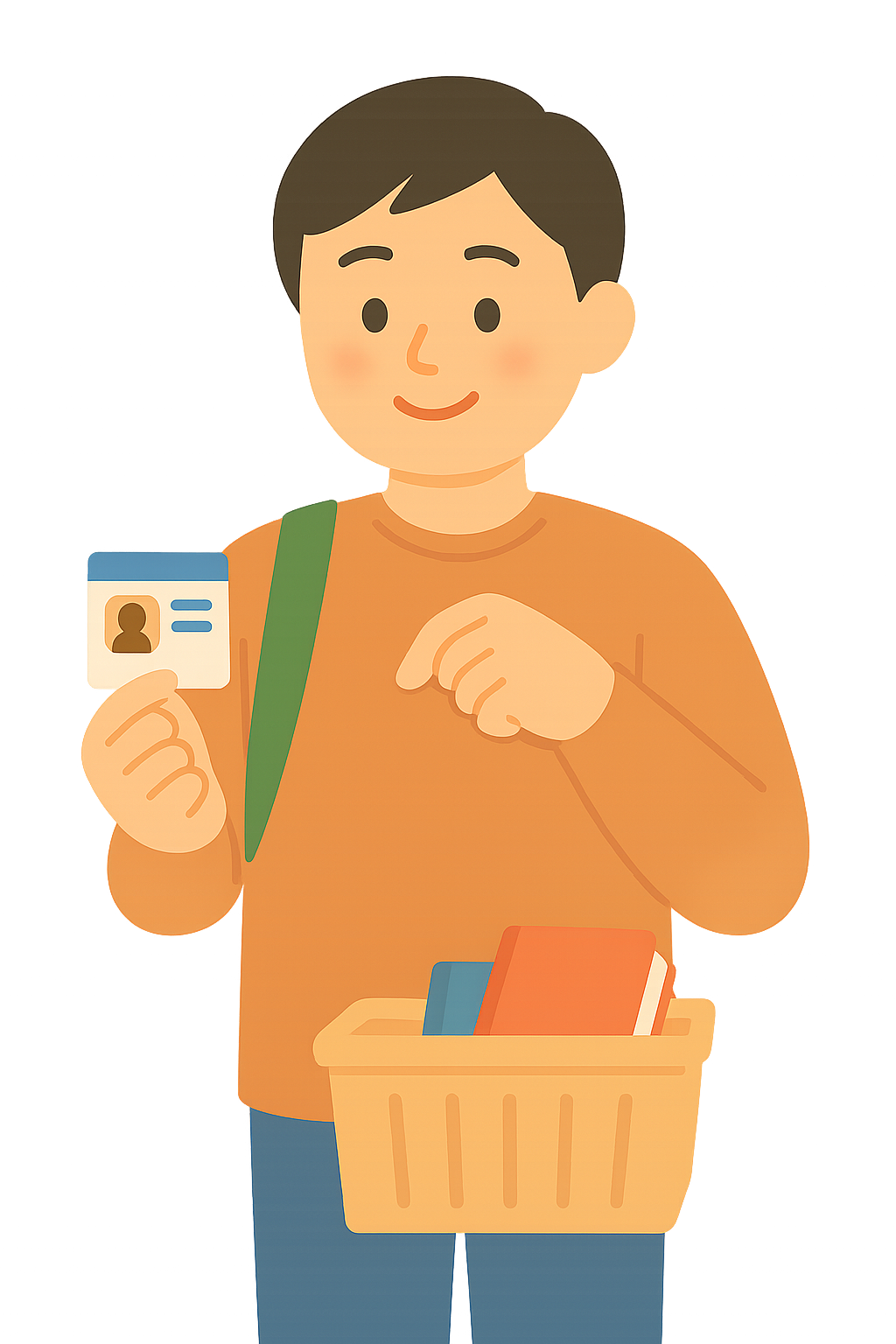 도서관입구에서 출입증꺼내는 모습