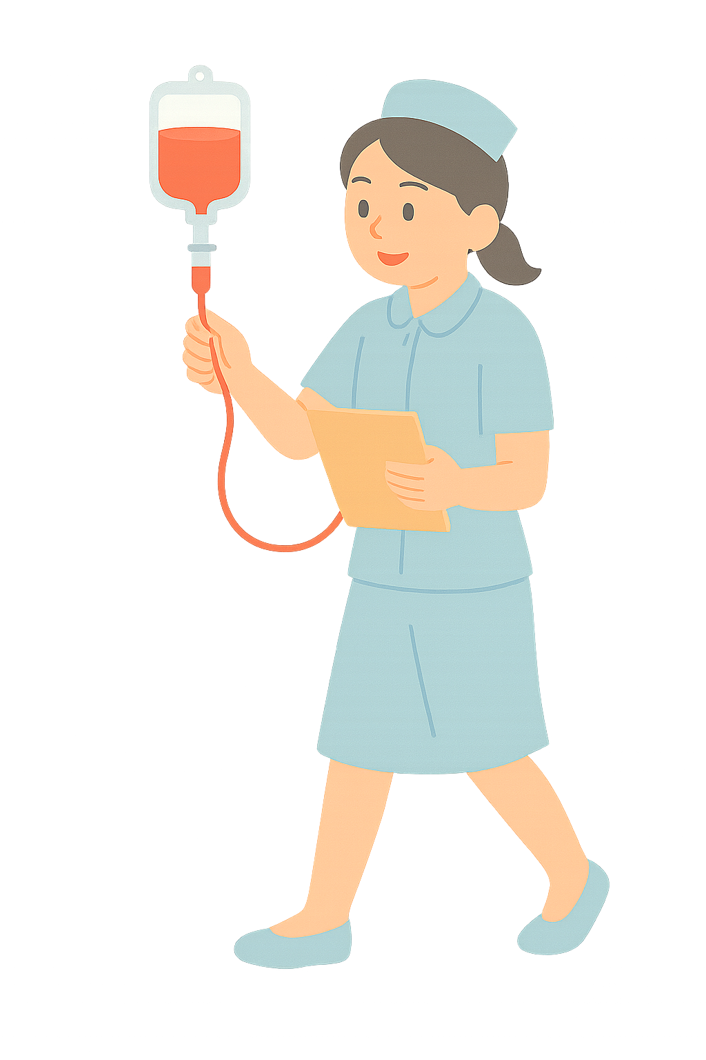 수혈을 준비하는 간호사