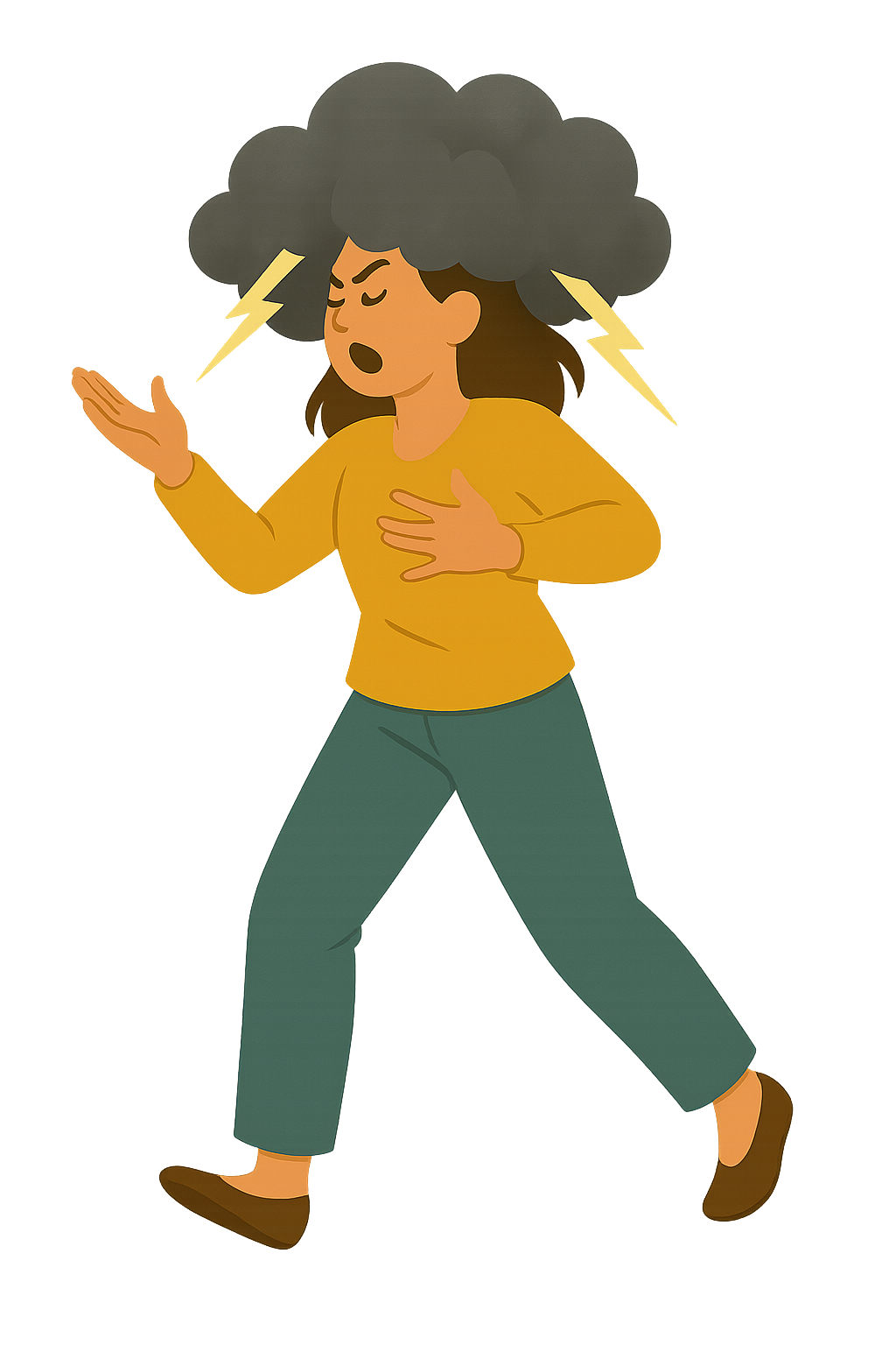 머리카락이 푹풍 구름같은 모습