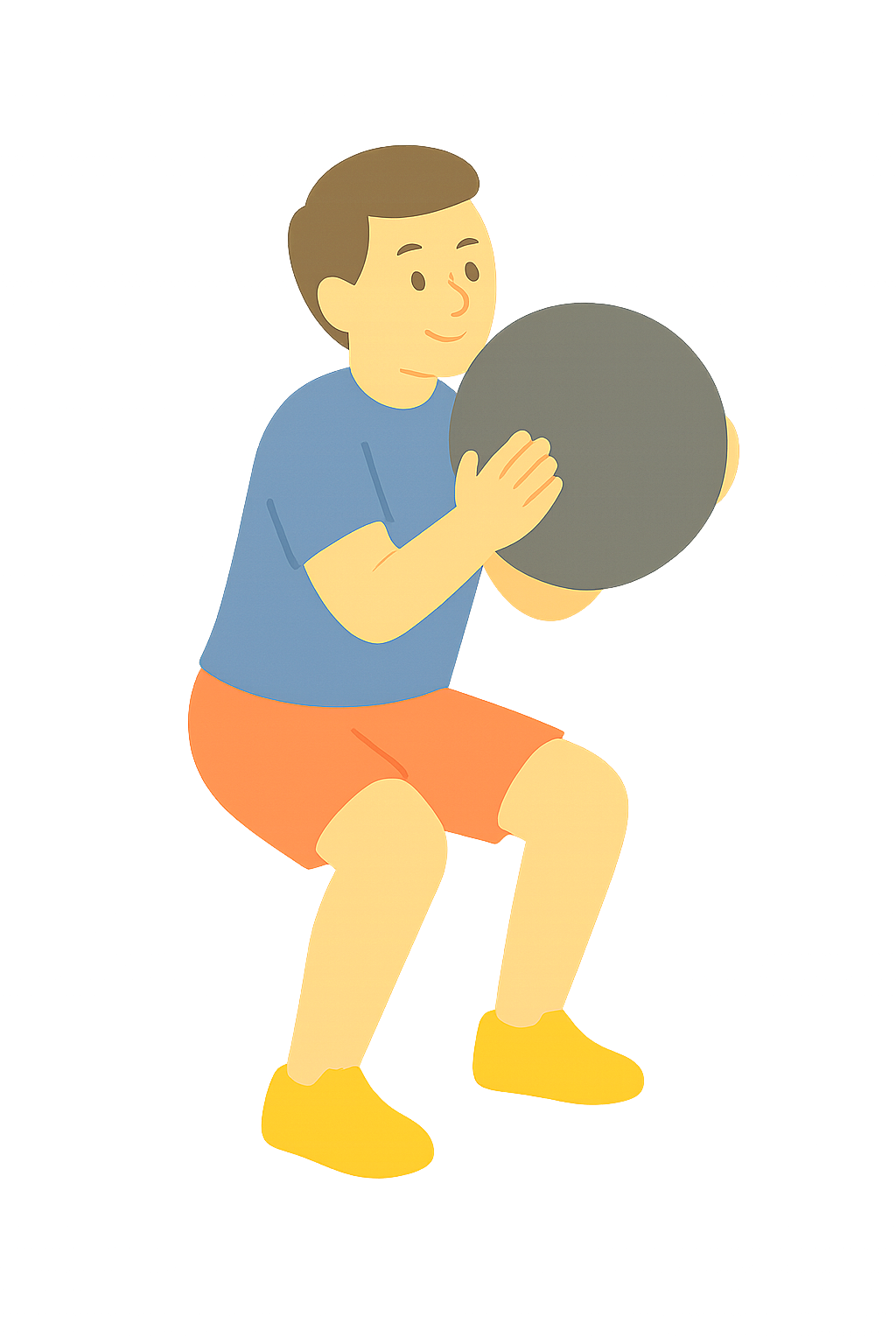 메디신볼을 드는 모습