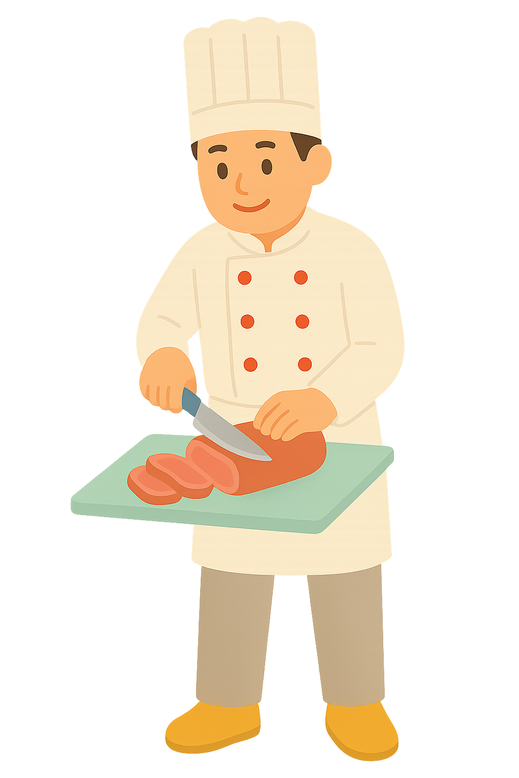 고기 썰고있는 요리사